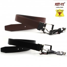 3.5cm Leather Belts (Black/Brown) with Reversible Silver-Metal Buckle BLT-R007 3.5cm Leather Belts (Black/Brown) with Reversible Silver-Metal Buckle BLT-R007
