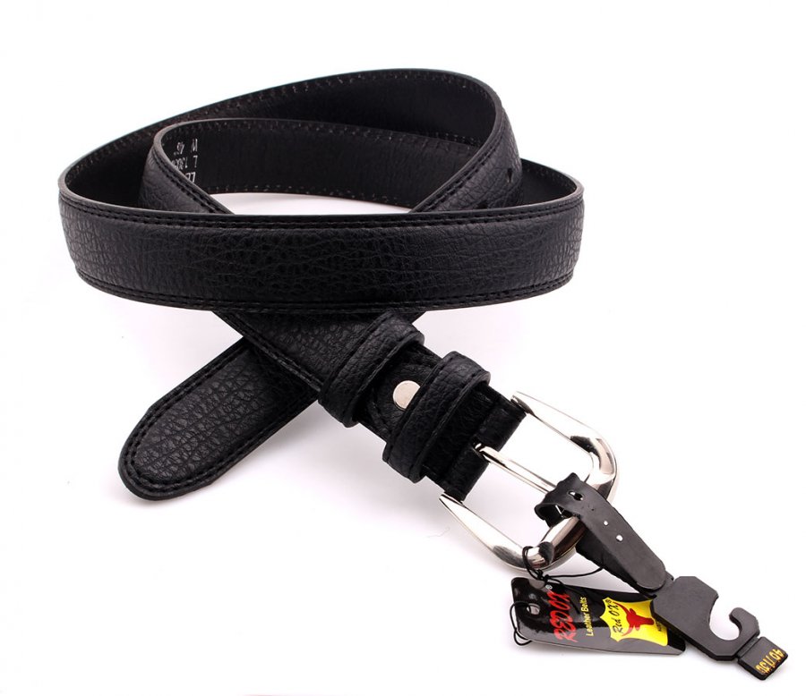 Bulk Buy Leather Belts 3.5cm Black BLT1212-1