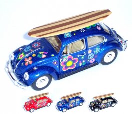 1:24 1967 Volkswagen Classic Beetle with Printing and Surfboard (6 Pcs/Box) KT7002DFS1 1:24 1967 Volkswagen Classic Beetle with Printing and Surfboard (6 Pcs/Box) KT7002DFS1