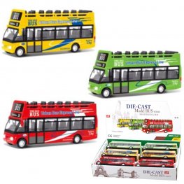 6" Diecast Models 1:36 Sightseeing Double Decker Bus (3 Assot.) 6" Diecast Models 1:36 Sightseeing Double Decker Bus (3 Assot.)