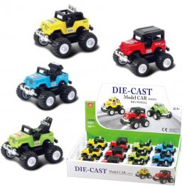 3.5" Diecast Models 1:64 Big Wheel Jeep (4 Assorted) 3.5" Diecast Models 1:64 Big Wheel Jeep (4 Assorted)