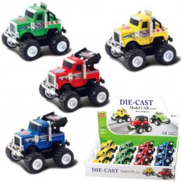 3.5" Diecast Models 1:64 Big Wheel Truck (4 Assorted) 3.5" Diecast Models 1:64 Big Wheel Truck (4 Assorted)