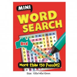 192 Pages Mini Word Search RED, More Than 150 Puzzles! (MM47494)