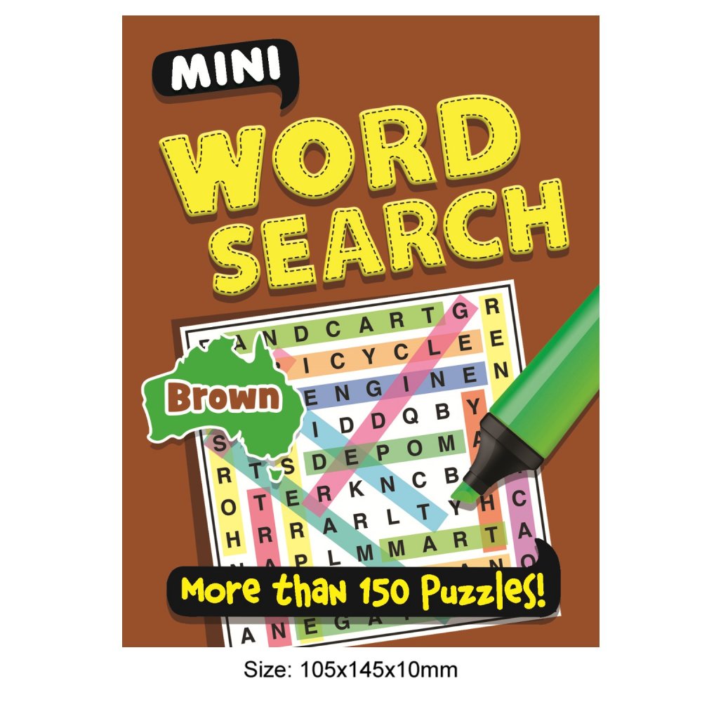 192 Pages Mini Word Search BROWN, More Than 150 Puzzles! (MM47517)