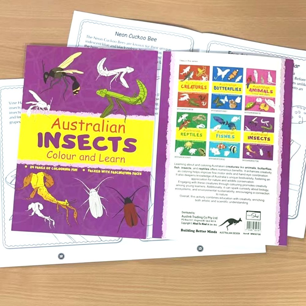 Australian INSECTS Colour and Learn MM50708