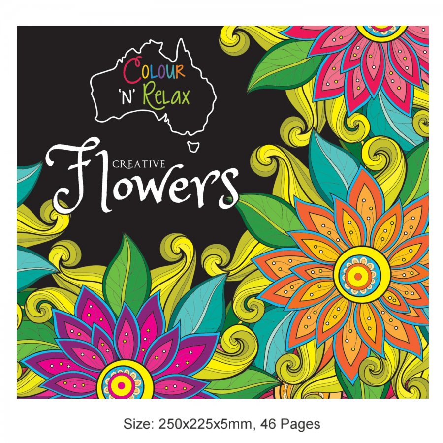 Colour \'N\' Relax Creative Flowers (46 Pages Adult Colouring Book) MM87301