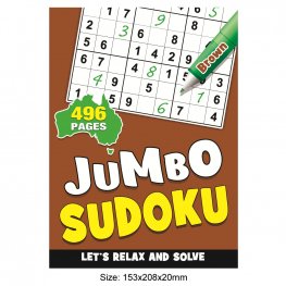 496 Pages Junbo Sudoku Book BROWN (MM92800)