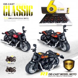 5" Diecast Model 1:14 Moto Bike B (3 Asst. Colours, Pull Back Action) MY2473D-12 5" Diecast Model 1:14 Moto Bike B (3 Asst. Colours, Pull Back Action) MY2473D-12