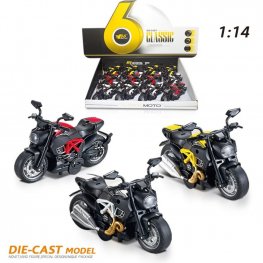 5" Diecast Model 1:14 Moto Bike C (3 Asst. Colours, Pull Back Action) MY2474D-12 5" Diecast Model 1:14 Moto Bike C (3 Asst. Colours, Pull Back Action) MY2474D-12
