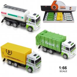 1:66 City Truck B (3 Assorted, Pull Back Action) MY2570D-12 1:66 City Truck B (3 Assorted, Pull Back Action) MY2570D-12