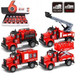 1:60 Diecast Models Fire Trucks B (4 Assorted, Pull Back Action) MY2571D-12 1:60 Diecast Models Fire Trucks B (4 Assorted, Pull Back Action) MY2571D-12