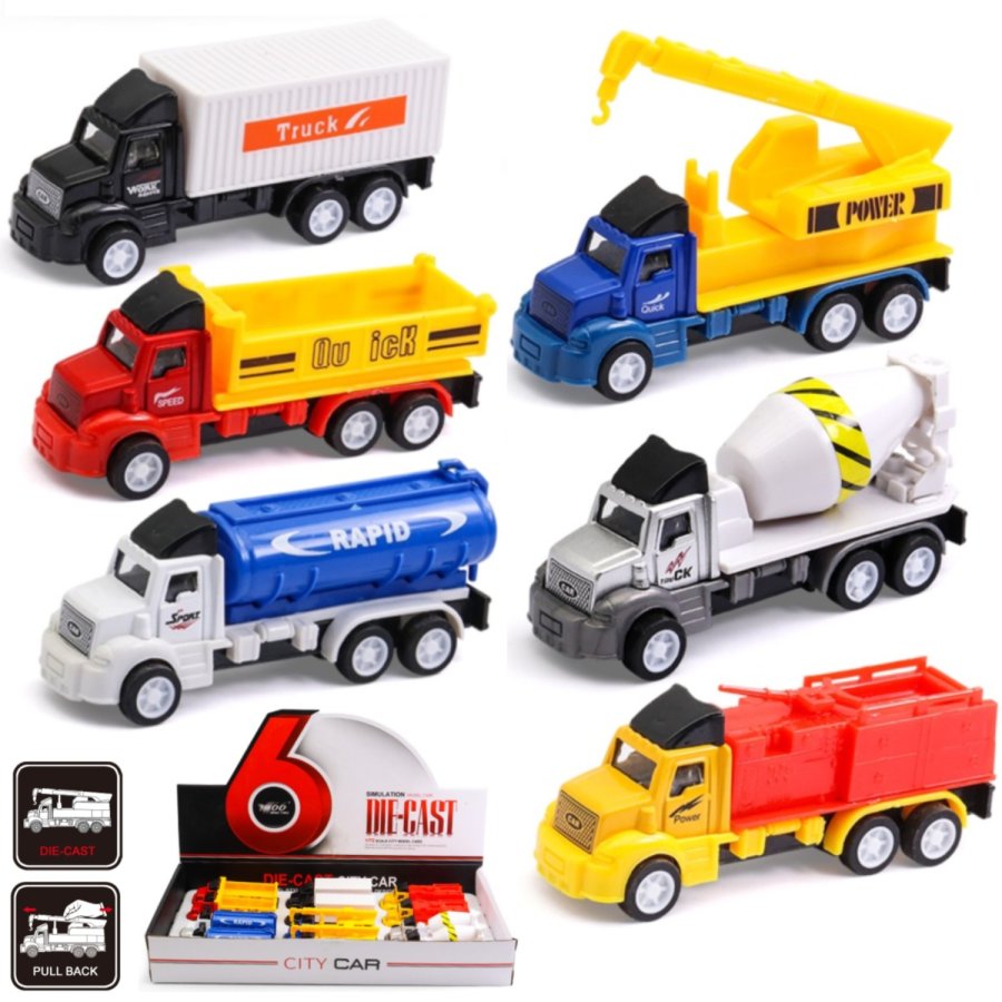 3.5\" Diecast Models City Trucks A (6 Assorted) MY2577D-12