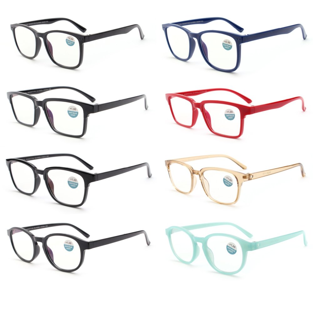 Blue Light Filter Reading Glasses 4 Style Asstd R9296-99W