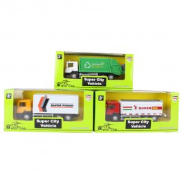 6" Diecast Transport Vehicle, 3 Style Mixed Window Box WGT2437-1 6" Diecast Transport Vehicle, 3 Style Mixed Window Box WGT2437-1